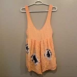 one teaspoon tie-dyed romper orange peach festival one piece